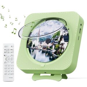 NWT Portable Bluetooth CD Player Boombox with Remote FM Radio - Green